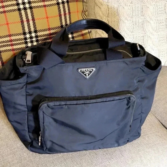 $2,300 PRADA Blk Nylon Baby Bag/Diaper Bag/Designer Logo Handbag Lux Tote/Purse - Picture 1 of 16